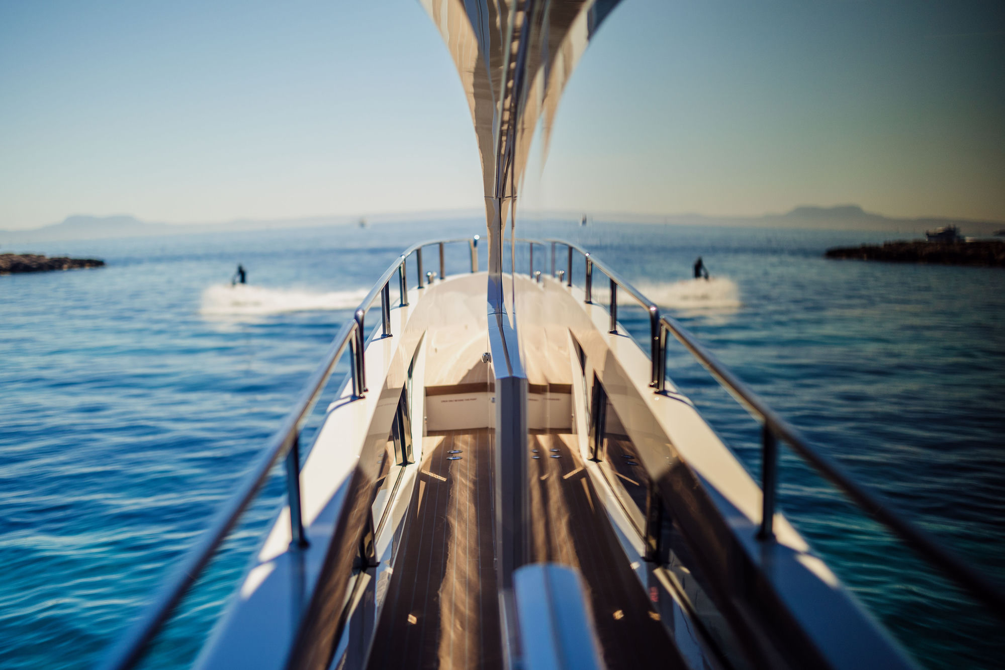 M/Y Junior Sunseeker 88 bow with jet skis and tender — yacht charter water toys Mallorca