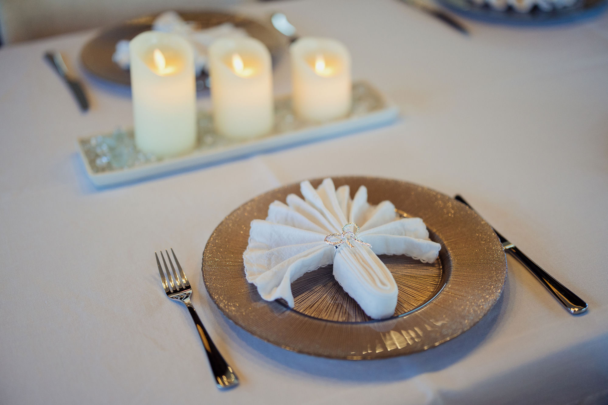 Formal table setting aboard M/Y Junior Sunseeker 88 — luxury charter dining experience
