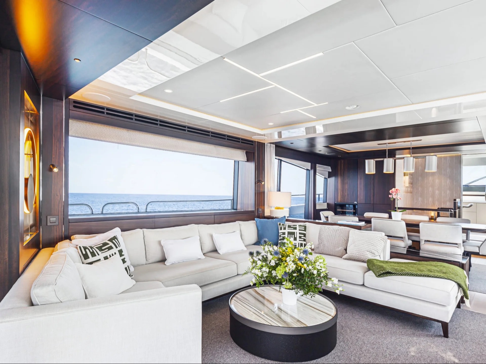 M/Y Junior Sunseeker 88 main salon interior — luxury yacht charter Palma de Mallorca